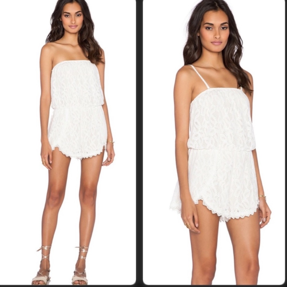 Free People White Lace Romper
